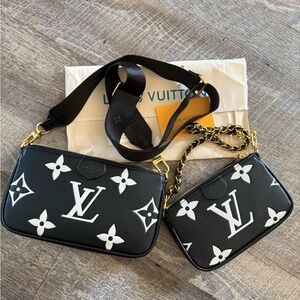Louis Vuitton Black and White Women's Crossbody Bag Set